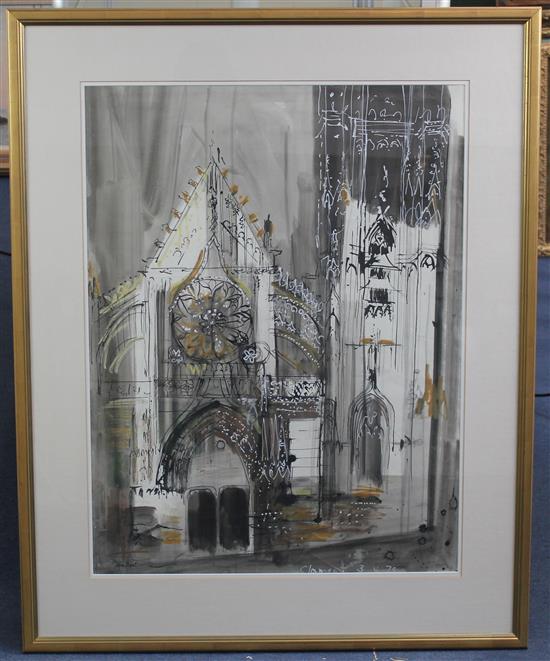 § John Piper (1903-1992) Clamecy, Burgundy, 30 x 22.5in.